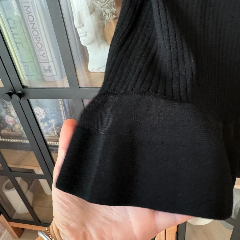 Diane Von Furstenberg blouse tank top ruffles ribbed sweater knit sleeveless - Picture 5 of 8